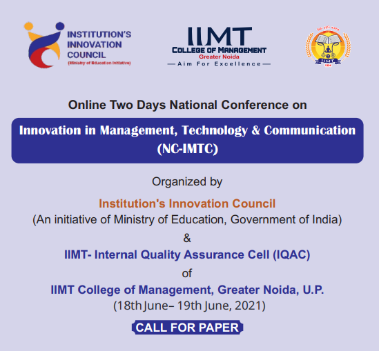 Online National Conference is going to be held at IIMT College of Management on 18th-19th June 2021